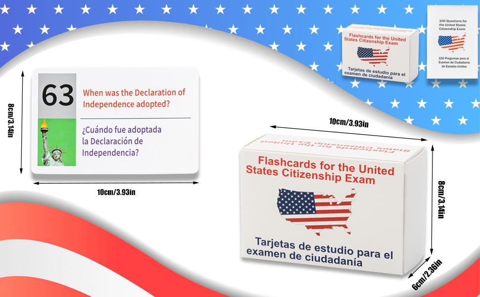 US Civic Test Flash Card 2025-100 USCIS Citizenship Flash Card (Questions & Answers) Bilingual Spanish English Naturalization Study Guide US Civics Test Flash Cards Bilingual Booklet Combo Set