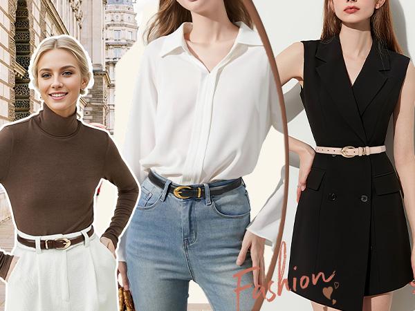 JASGOOD Women Leather Belt for Jeans Pants Fashion Ladies Skinny Faux Leather Belt with Gold Buckle JASGOOD Women Leather Belt for Jeans Pants Fashion Ladies Skinny Faux Leather Belt with Gold Buckle