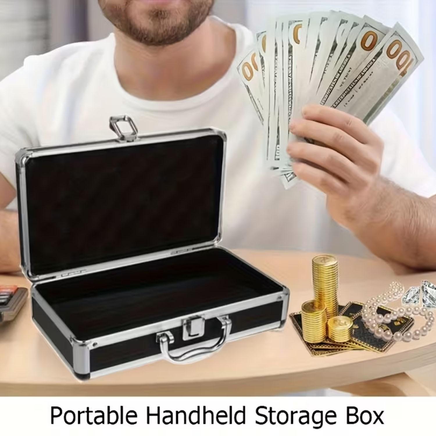 Portable Handheld Box, Multifunctional Cash Storage for Jewelry, Valuable Items, Money, Coins, Keys, Home Organizer, Office Desktop Holder, Jewelry Storage Unit