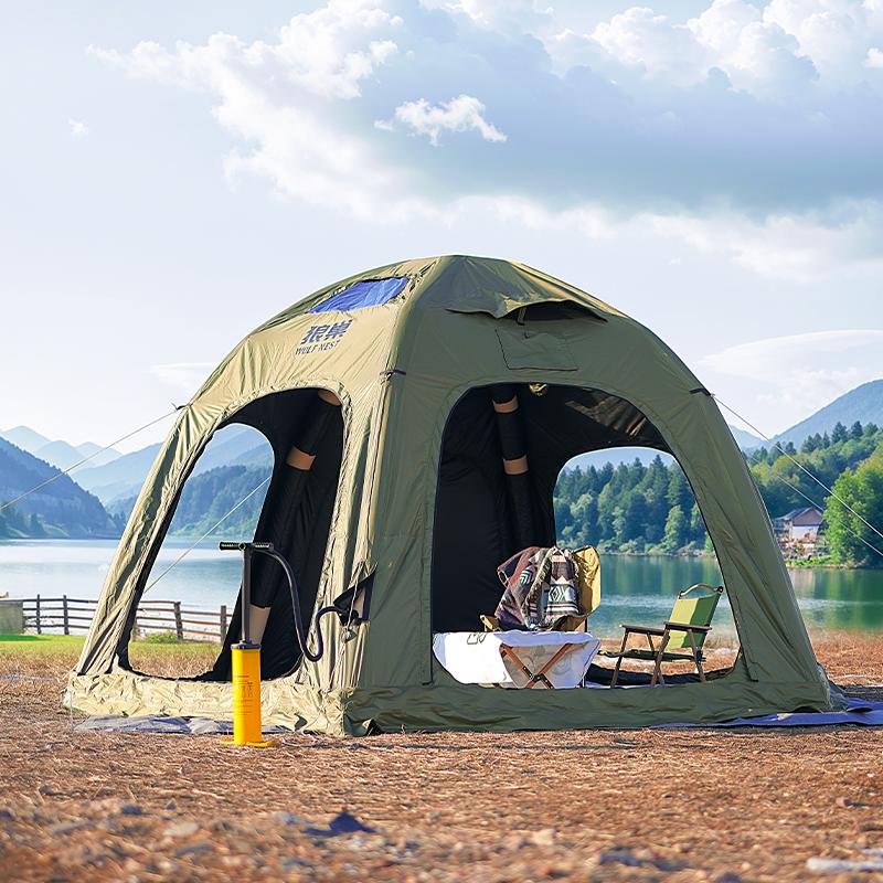 Hemisphere shaped inflatable balloon tent, outdoor camping tent, sun protection and wind and rain resistance, large space starry sky tent, camping equipment