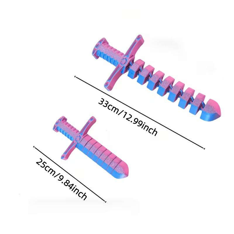 3D Printed Creative Sword Cane, Extendable Sword, Flexible Joint, Office and Bedroom Decor, Colorful Party Gift, Outdoor Game Collection