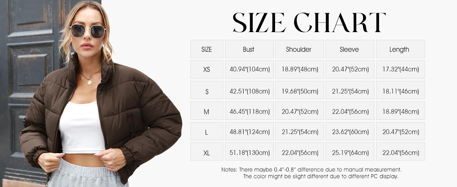 SHEEN Women's Winter Cropped Puffer Jacket Warm Full Zip Quilted Jacket Long Sleeve Padded Coats Stand Collar Outerwear SHEEN Women's Winter Cropped Puffer Jacket Warm Full Zip Quilted Jacket Long Sleeve Padded Coats Stand Collar Outerwear