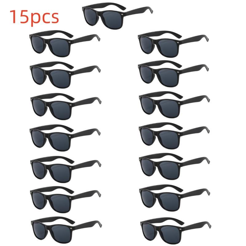 13pcs Men's and Women's Black Large Frame Mi Nail Glasses, Party Glasses, Suitable for birthdays, events, lightweight and fashionable party gifts