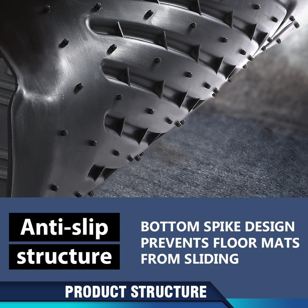 CROSSDESIGN TPE Floor Mats Fit For 2023-2024 Honda Pilot Floor Mats Set Tpe All Weather 3 Row Liners 4pcs