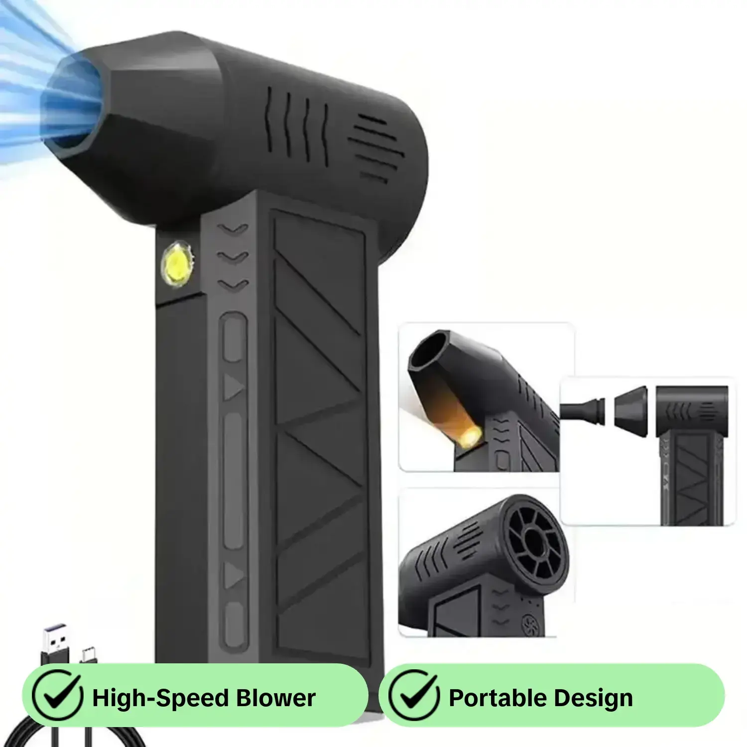 Turbo Jet Fan Handheld Powerful Fan with Electronic Display, Dust Removal Blower, High-Speed Cleaning Tool, Portable Air Circulator