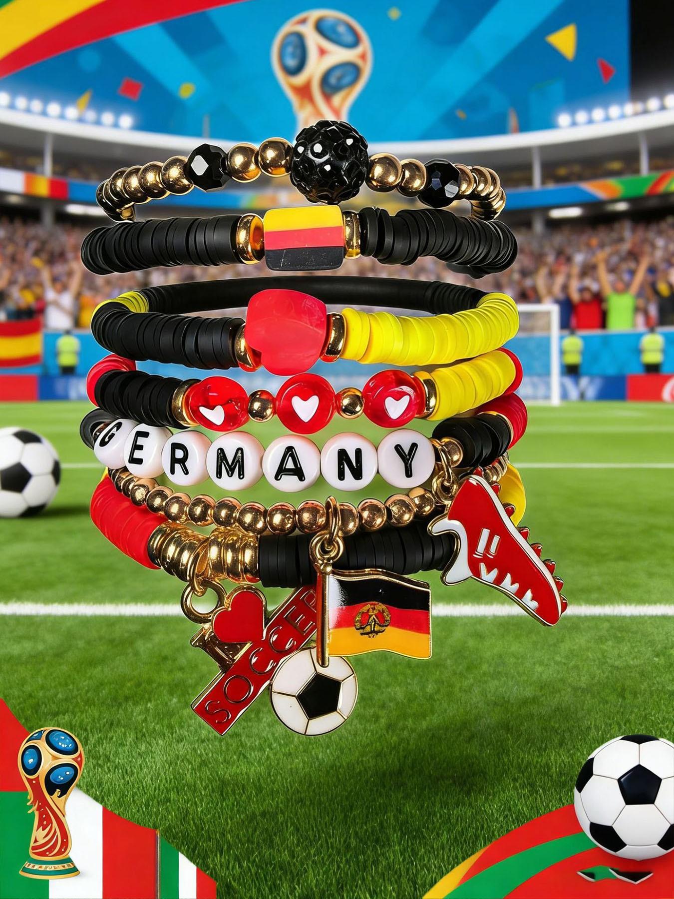 2026 Usmnt World Cup Soccer Soft Clay Bracelet Set, Usa Canada Mexico World Cup Bracelets, Sports Fan Accessories, Collectible Souvenirs