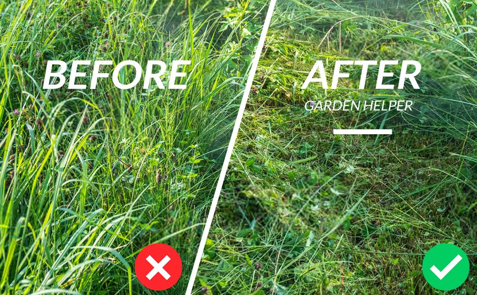 Walensee Grass Whip with Double-Edged Serrated Sharp Steel Grass Cutter with Soft Rubber 22-Inch Handle Cut Tall Grass and Overgrown Weeds in The Yard, Fields, and Ditches, Black,1 Pack