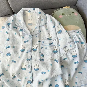 Cartoon Casual Miffy Rabbit Pajamas New Creative High-Value Cute Short-Sleeve Short Pants Home Comfortable Soft Set for Girls