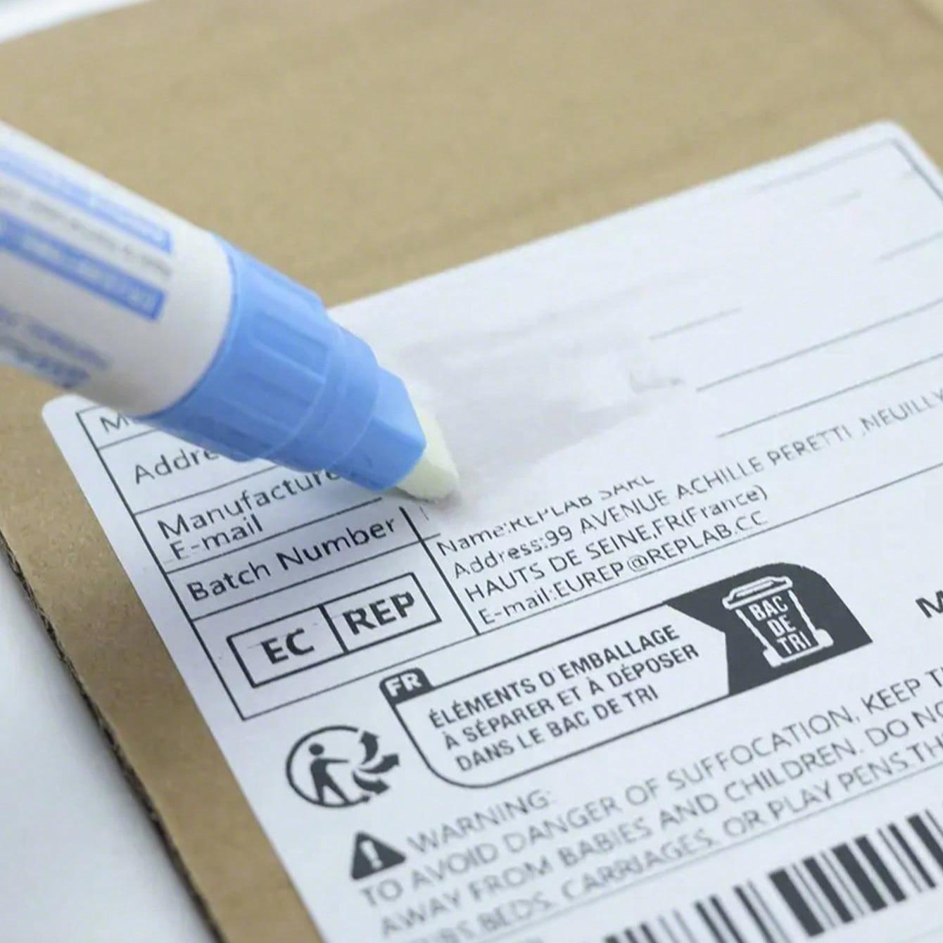 Security and Privacy Protection Thermal Paper Eraser, Tip, Seamless Eraser, Bill Cleaning Tool, Credit Cards, Phone Bills, Shipping Labels