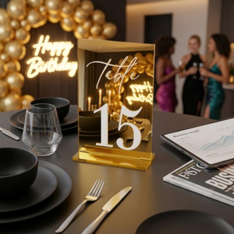 Acrylic Seat Card Set, 10x15cm Elegant Wedding Seating Cards, Party Birthday Festival Table Signage, Romantic Event Decorations