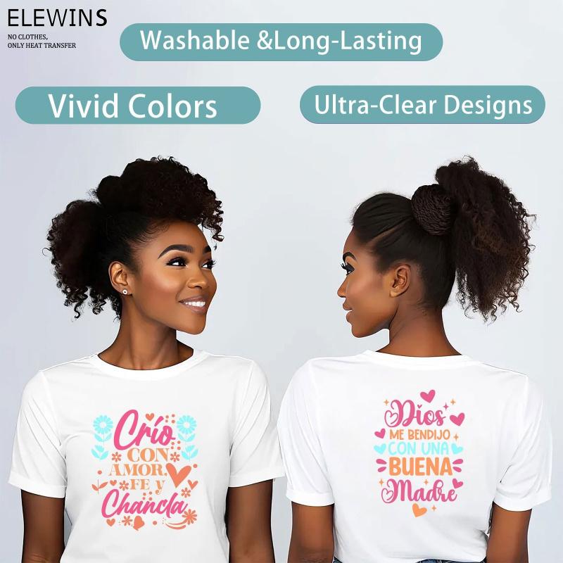 Mother's Day 6 Sheets Gold Foil DTF Transfer Decal for Tshirt Hoodie Jeans Backpack Pillow Machine Washable Reusable DIY Heat Transfer Vinyl for Adults