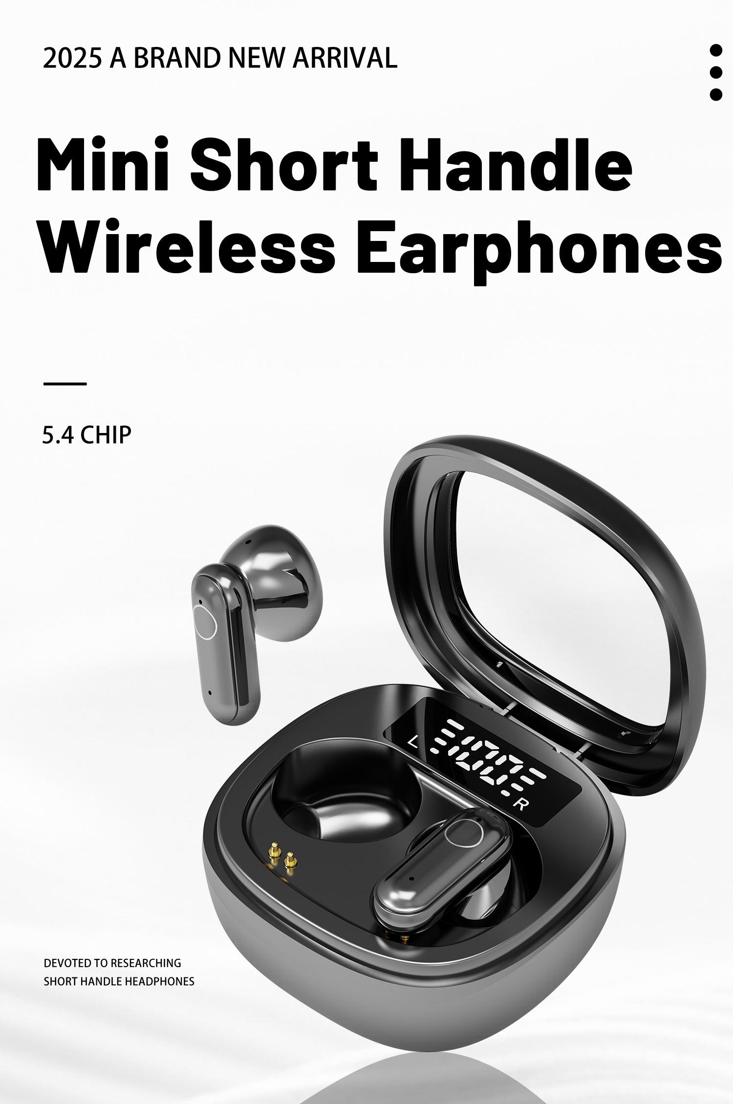 H.L.WALK-D Wireless Wireless Headphones，Tiny Size Earbuds，Waterproof Headsets，With Mic，Sleep and Sports Earphones Set, Short Handle Design，for Work Sport Sleeping