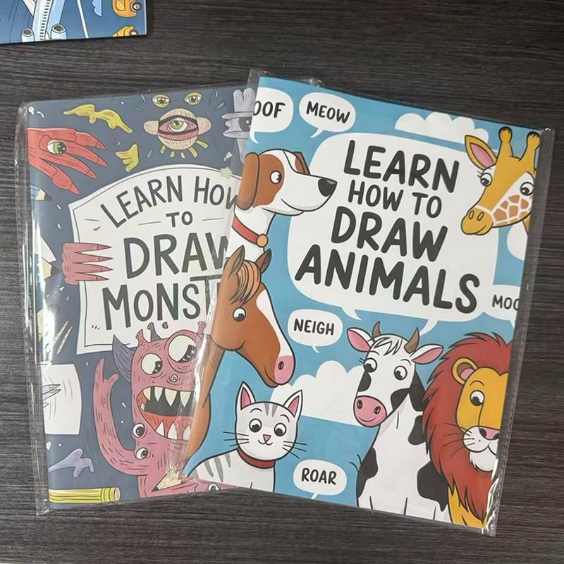 How to Draw Book Monster Animal Transportation Simple Steps Practice Manual, Beginner Ideal Logic Drawing Guide, Graduation Gift Christmas Choice