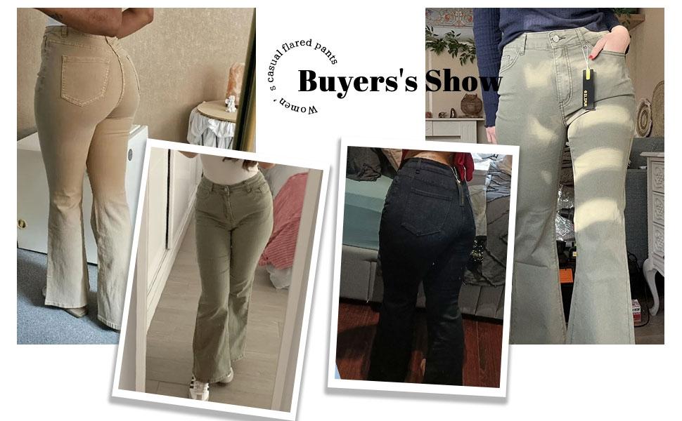 GILIPUR Women's American-Style High-Waisted Stretch Micro-Flare Jeans – Slim-Fit, Butt-Enhancing, and Leg-Slimming Retro Flare Trousers (Chic Casual Style)