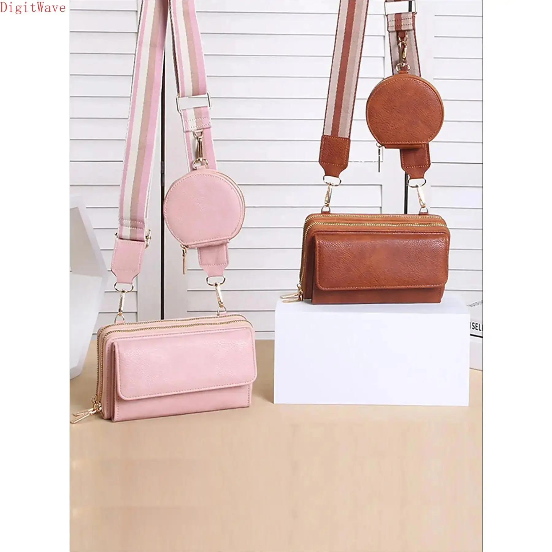 Women's Leather Crossbody Purse - Small Cell Phone Wallet with Credit Card Slots, Adjustable Guitar Strap, Elegant Compact Design, Ideal for Boho Outfits, Travel & Daily Use, Purses Crossbody Bag tiktokshopspringglowup, Crossbody Bags For Women,summervibe