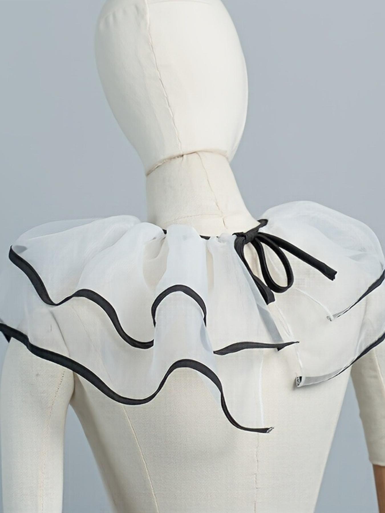 Vintage Court Style Ruffle Fake Collar, Organza Edge Decoration, Versatile High-End Look, Perfect for Any