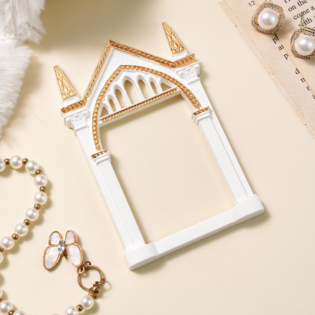 European Resin Frame Decorative Item, DIY Hand-Painted Indoor Desktop Decoration, Multi-Color Options, Bathroom Decor, Photography Props