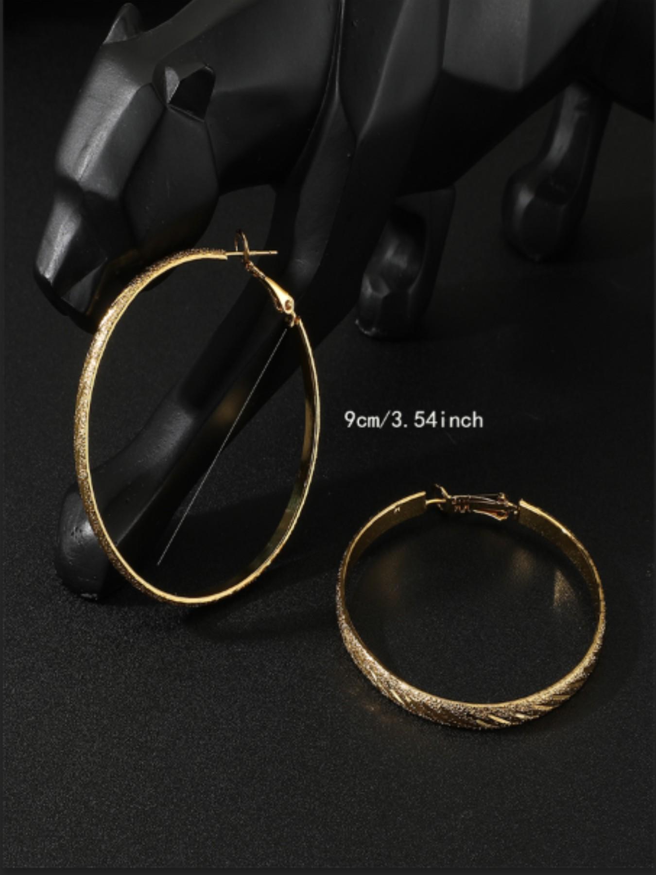 Large Matte Earrings for Women, Vintage Car Flower Statement Ear Cuffs, European and American Style, Trendy Personality Jewelry