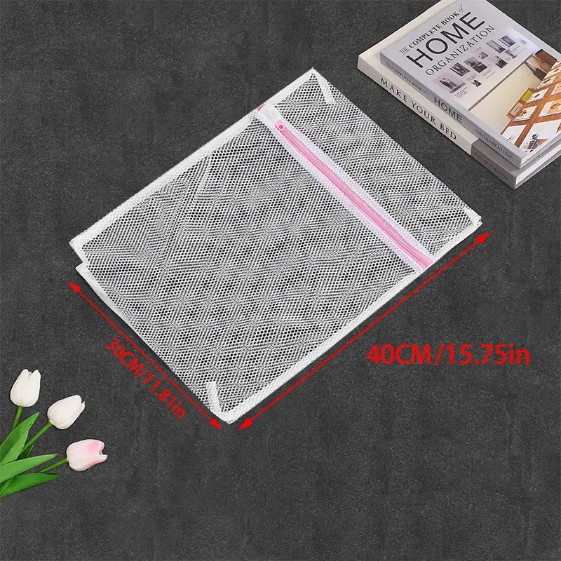 Say goodbye to laundry troubles Mesh laundry bag with zipper, suitable for lightweight clothing, washing machine protection bag, organize and store laundry supplies, Christmas gift, Laundry Mesh Wash Bags