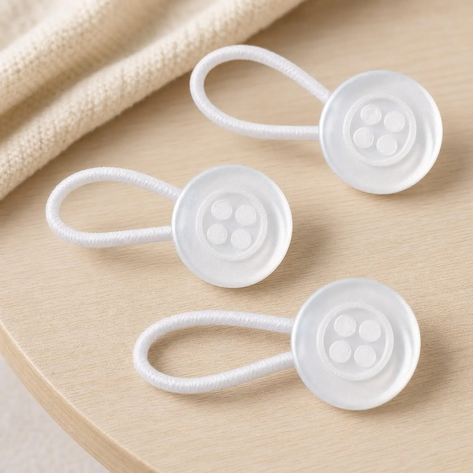 Men's Shirt Collar Extenders - Soft Elastic Button Extenders for Tight Neck Relief, Dress Shirt Collar Expander, Cuff Extensions, Breathable, WhiteGift