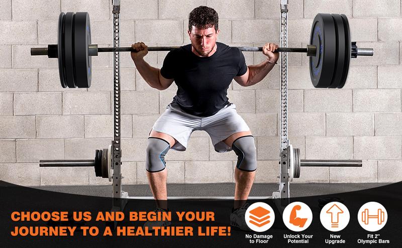 Bearbro Bumper Plates, Olympic Bumper Plates Set, 2-Inch Rubber Weight Plates with Steel Insert for Weight Lifting and Strength Training - Sold in Single, Pairs or Sets(20lb-260lb）)