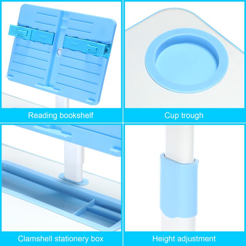 OYAJIA Kids' Desk With Chair Set Adjustable Student Desk And Chair Kit Easily Accommodate Children Of Any Age Furniture Storage Pink Blue Study desk