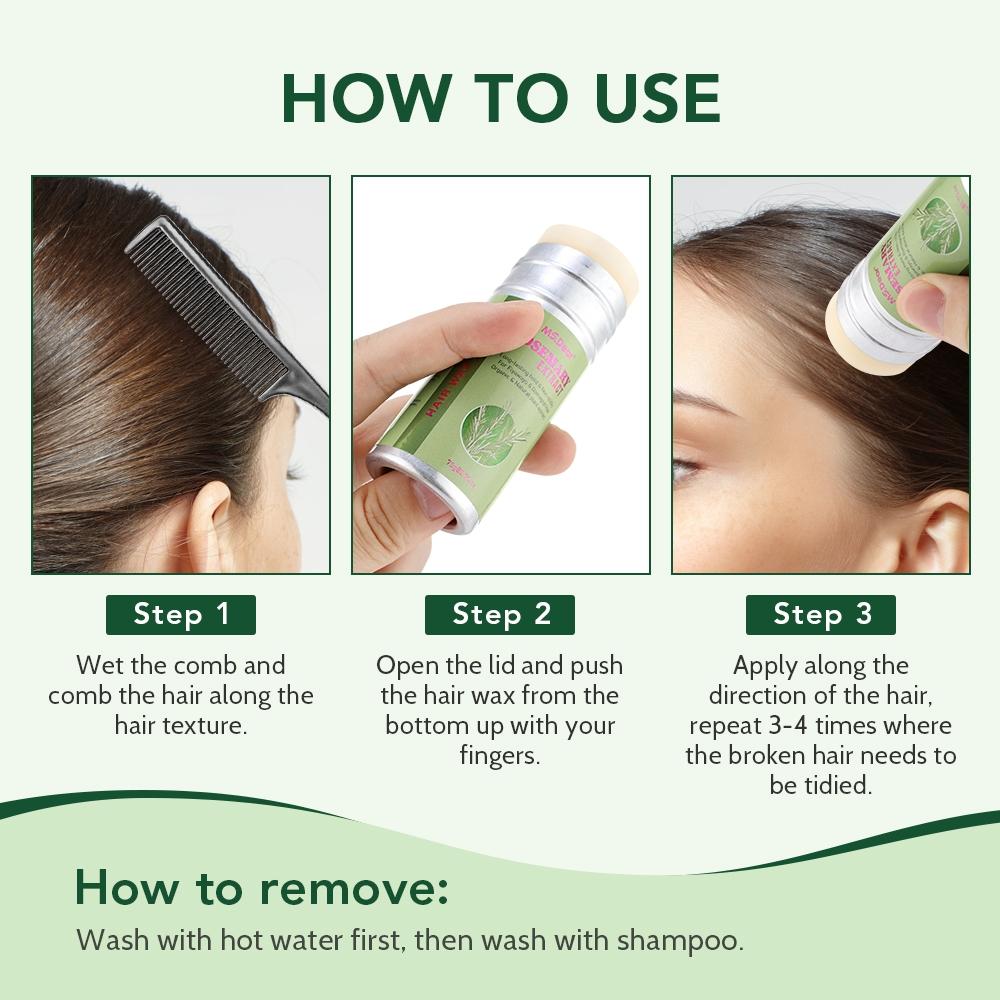 Rosemary Wax Stick Lipstick Frizzy Hair Hairline Pomade Wax Stick Mild Hair Styling Hair Gel For Kids & Adults Hair Care Products