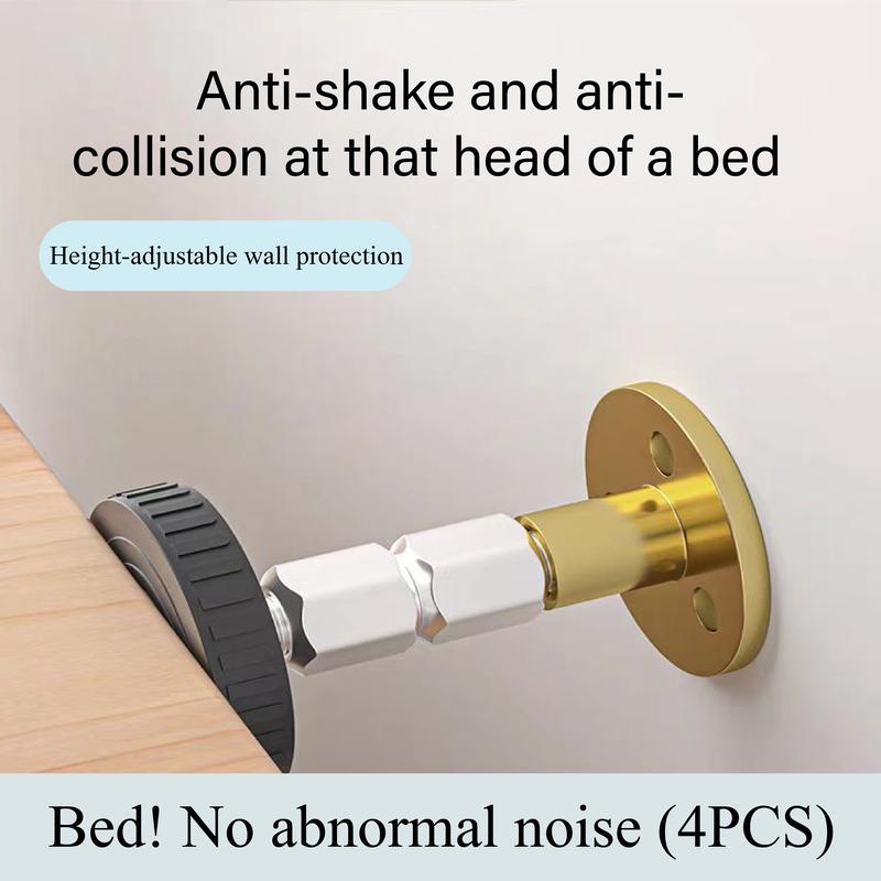 4 Counts Adjustable Threaded Bed Frame Fixer, No-Shake Headboard Wall Brackets, Headboard Reinforcement System, Quick Installation Reduce Noise