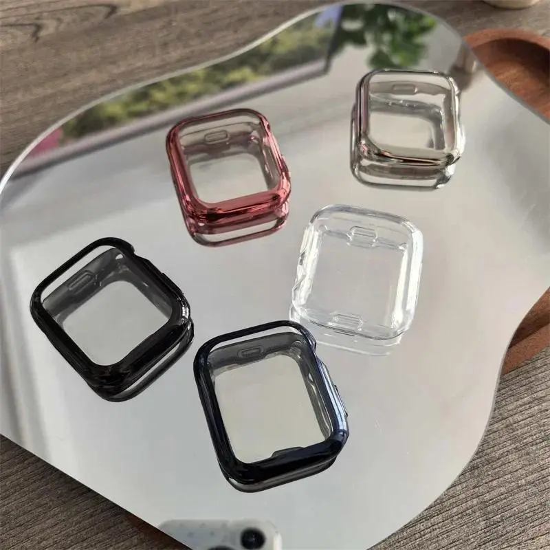 TPU Screen Protector for Apple Watch 12 42/46mm, TPU Bumper Cover Full Case iWatch Series 12 Accessories,NOT FOR Ceramic Edition
