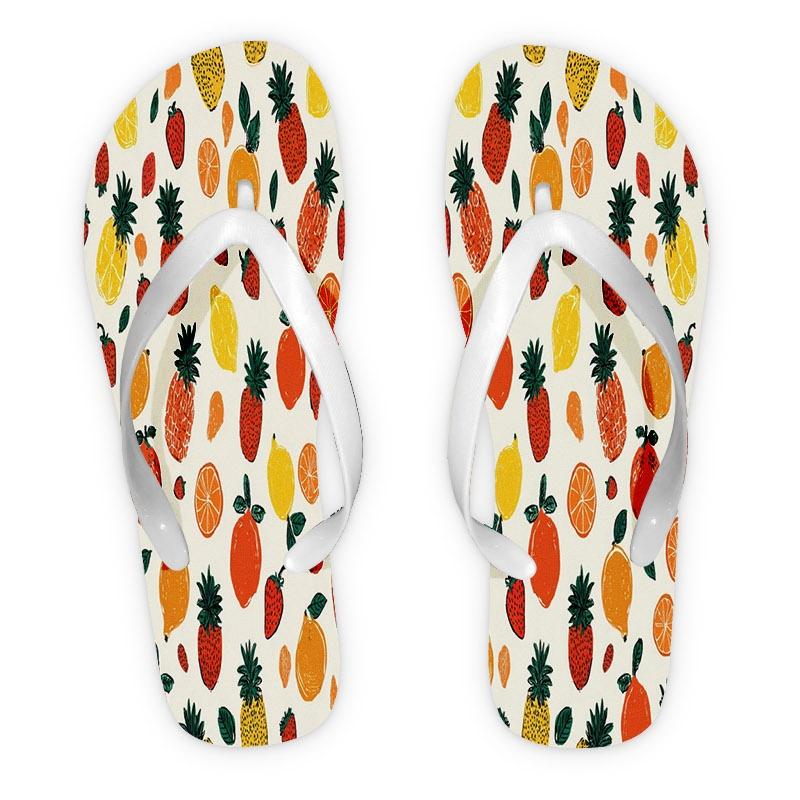 Women's Fashion Flip - Flops, Fruit - Patterned (Pineapple, Strawberry, Etc.), Multiple Colors & Sizes Available, Comfortable Summer Sandals, Casual Daily Wear, Lightweight & Stylish, Fresh Tropical Aesthetic, Women Shoes