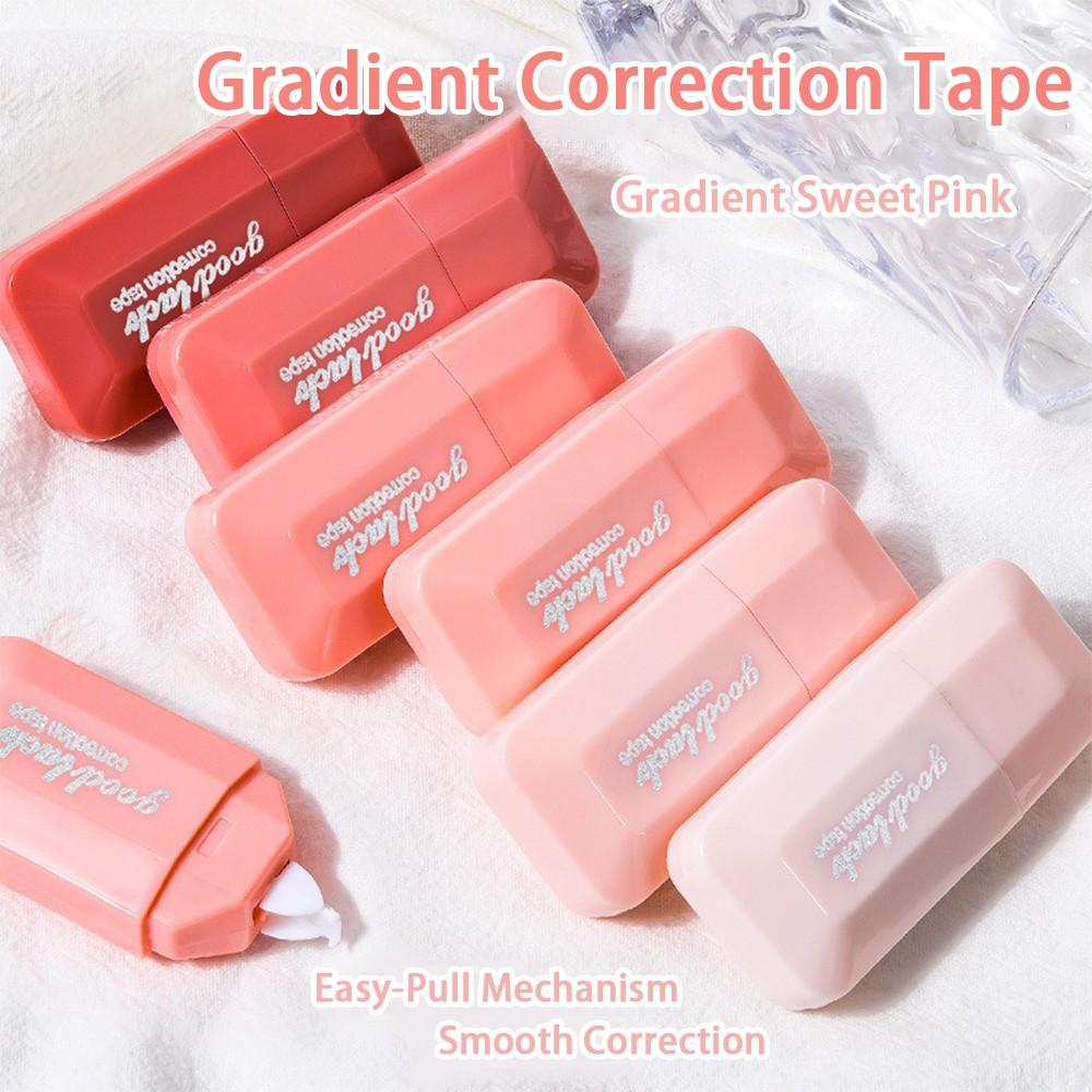 6-Pack Graduated Color Correction Tape, Smooth Multi-Color Portable Eraser Bands, Large Capacity for School & Office Use, Visual Appeal