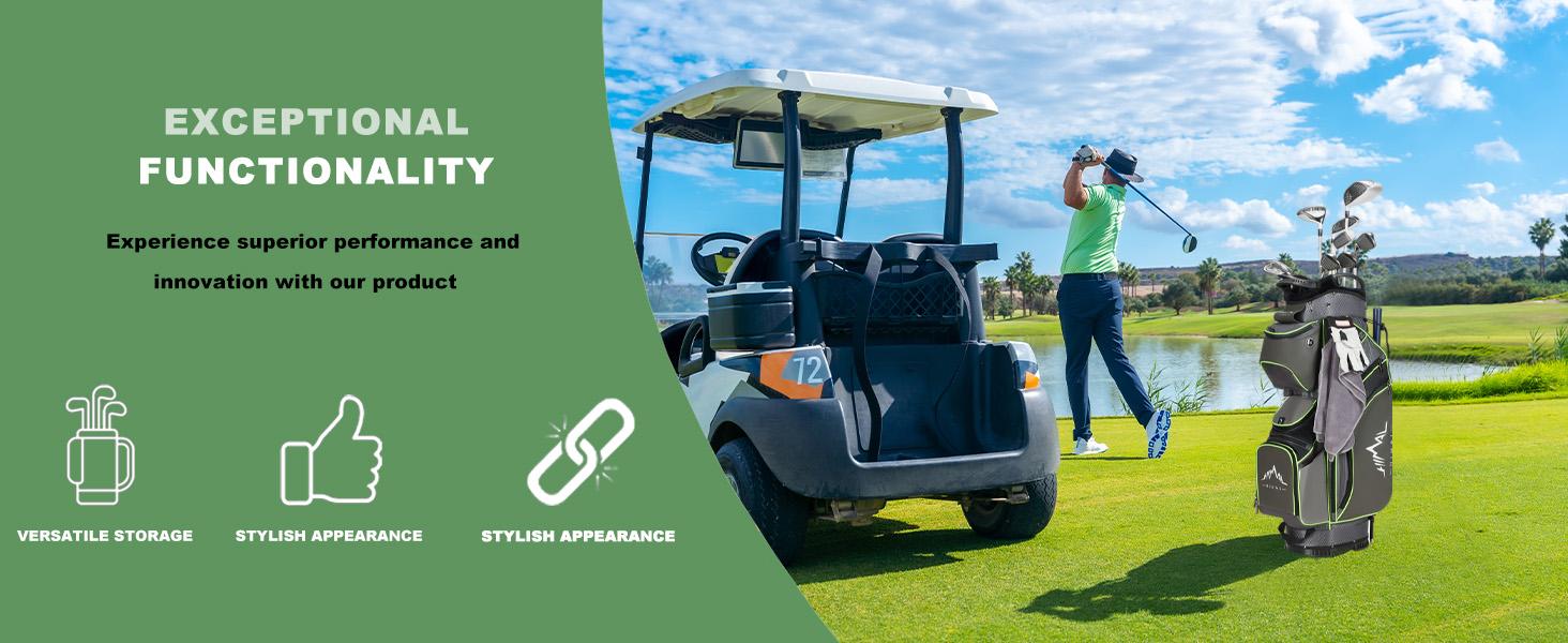 UNIHIMAL 14-Way Golf Cart Bag with Full Length Divider, Premium PU Leather Golf Bag with Plush Top, Magnetic Pocket and Rain Cover for Men UNIHIMAL 14-Way Golf Cart Bag with Full Length Divider, Premium PU Leather Golf Bag with Plush Top, Magnetic Pocket and Rain Cover for Men