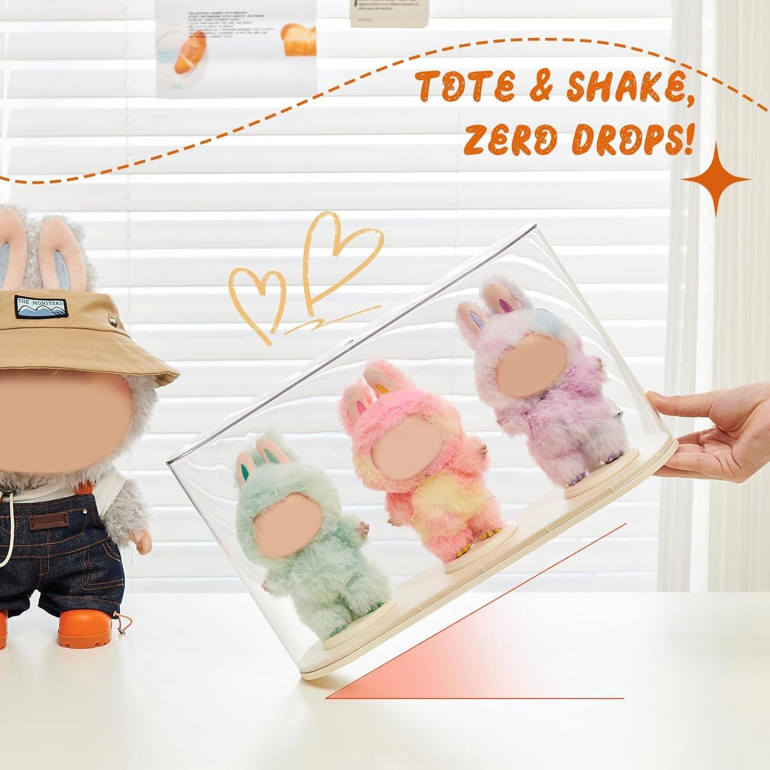 Transparent Collectible Display Box, Stackable Transparent Doll Storage, Dustproof Blind Box Doll Show Stand for Home & Office, Collectible Figurines