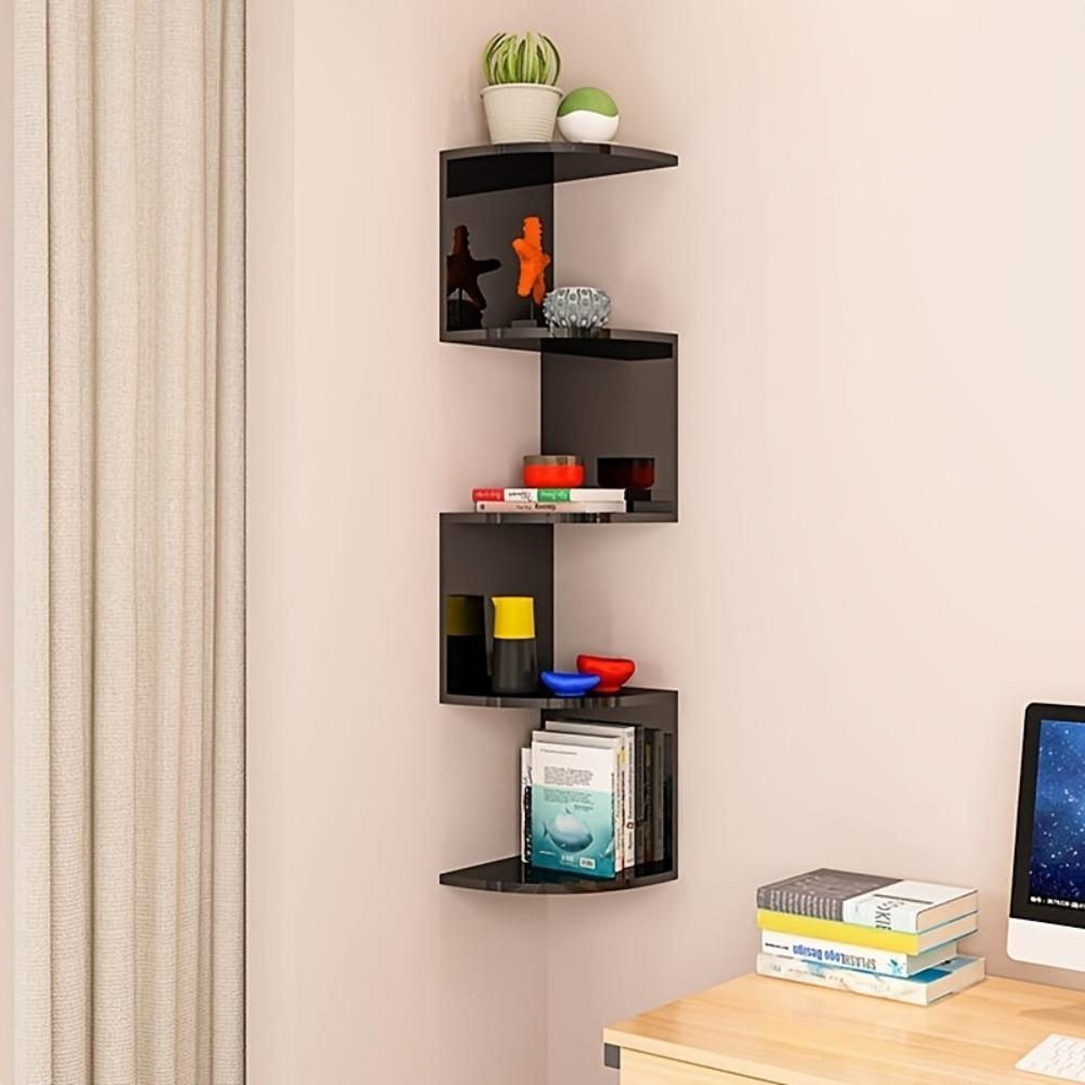 Wall-mounted corner partition shelf, creative floating bookshelf, multi-functional storage rack, Wall Mounted Organizer, a storage decoration for living room, bedroom and study, space-saving, green plant display shelf/book storage shelf