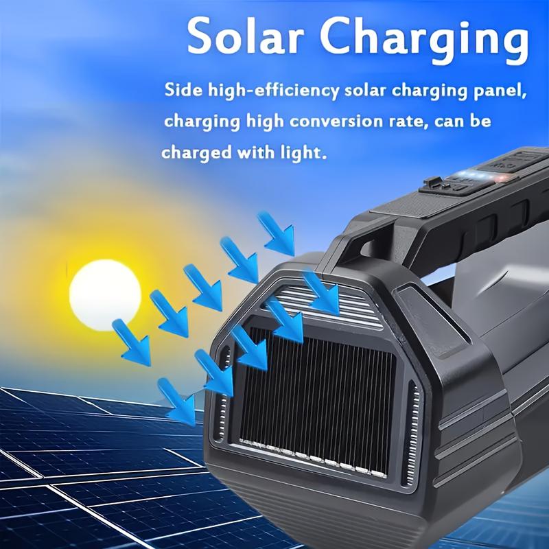 Rechargeable Spotlight Flashlight, Ultra-Bright LED Handheld Spotlight, USB-Charging Portable Lantern with Side Lighting, Strong Light Flashlight, Ideal for Emergencies, Hiking, and Camping