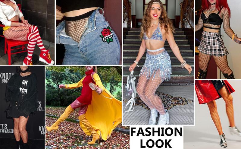 Avidlove Fishnet Stockings Footless High Waist Fishnets Tights Pantyhose for Women