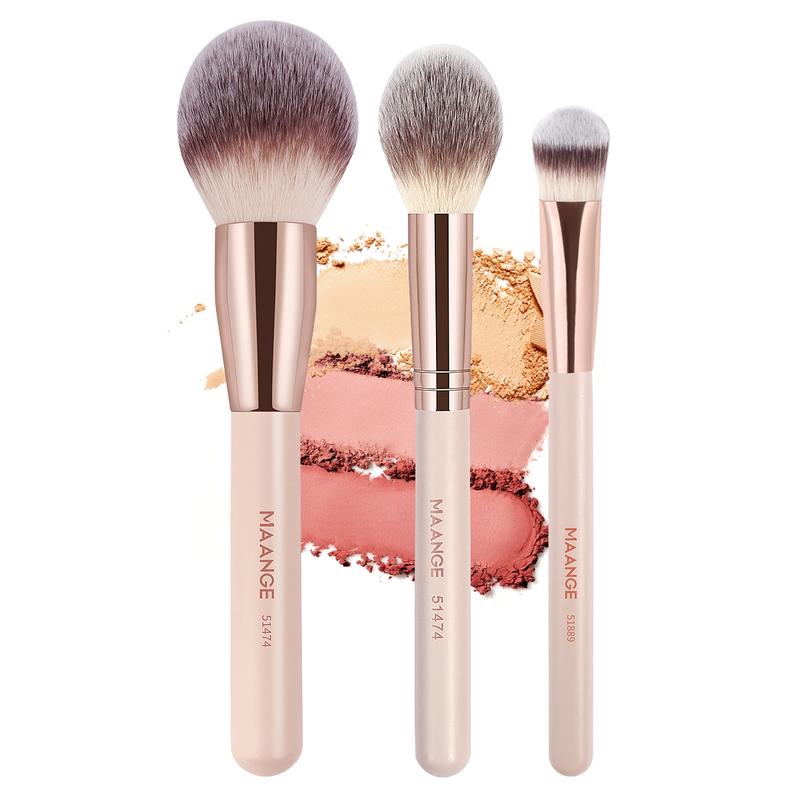 MAANGE 1pc/2pcs/3pcs Professional Facial Synthetic Makeup Brushes Flat Head Triangle Brush Concealer Brush Powder Brush Blush Brush Foundation Brush Makeup Tool,Makeup Accessories Gifts for Friends