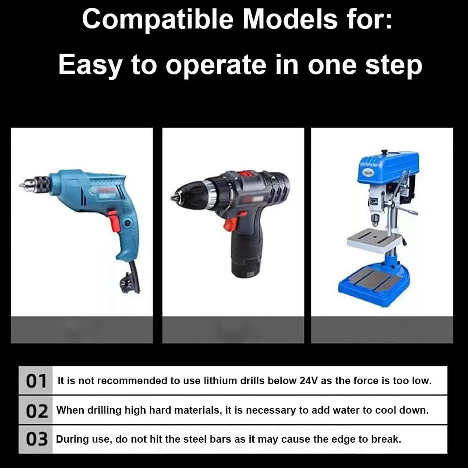 MirrorZone Masonry Drill Bit Set,7 Count Sawtooth Eccentric Drill Bit Set,Industrial Strength Carbide Drill Bit Tip,Suitable for all Tiles,Ceramics,Glass,Marble,Concrete,Stainless Steel.