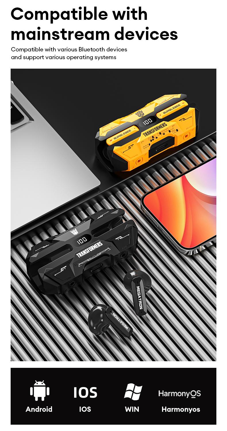 TRANSFORMERS TF-T51 In-Ear Wireless Earphones with 2025 New Bluetooth 6.0 for Faster, More Stable Connection & Lower Power Use, Immersive Full-Frequency Stereo Sound, High-Resolution Audio, Wireless Headphones for Music & Phone Calls