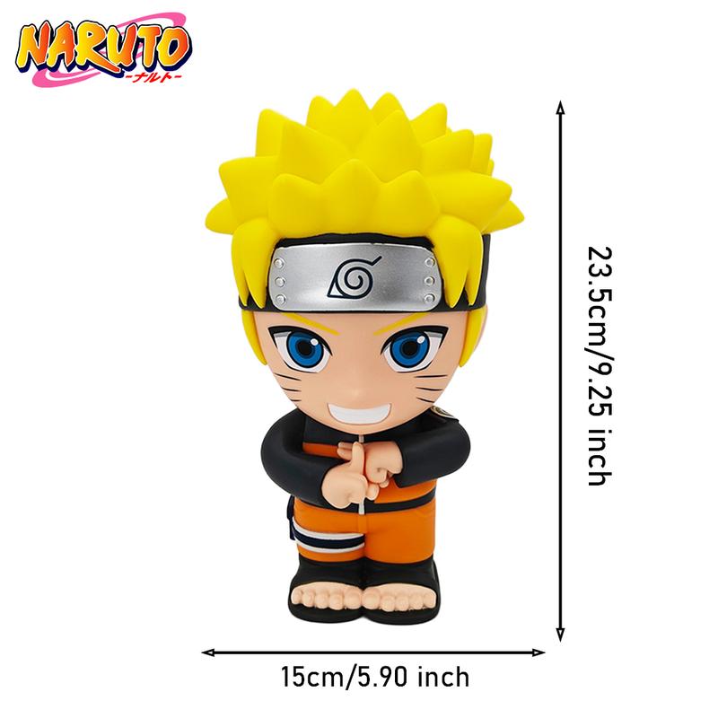 L-1PC Naruto Officially Licensed Naruto Anime Figure Piggy Bank Money Box Scene Ornaments Movie Peripherals Collection Large Capacity Durable PVC Material Decorate Desktop Bedroom Friend Gifts Christmas Present