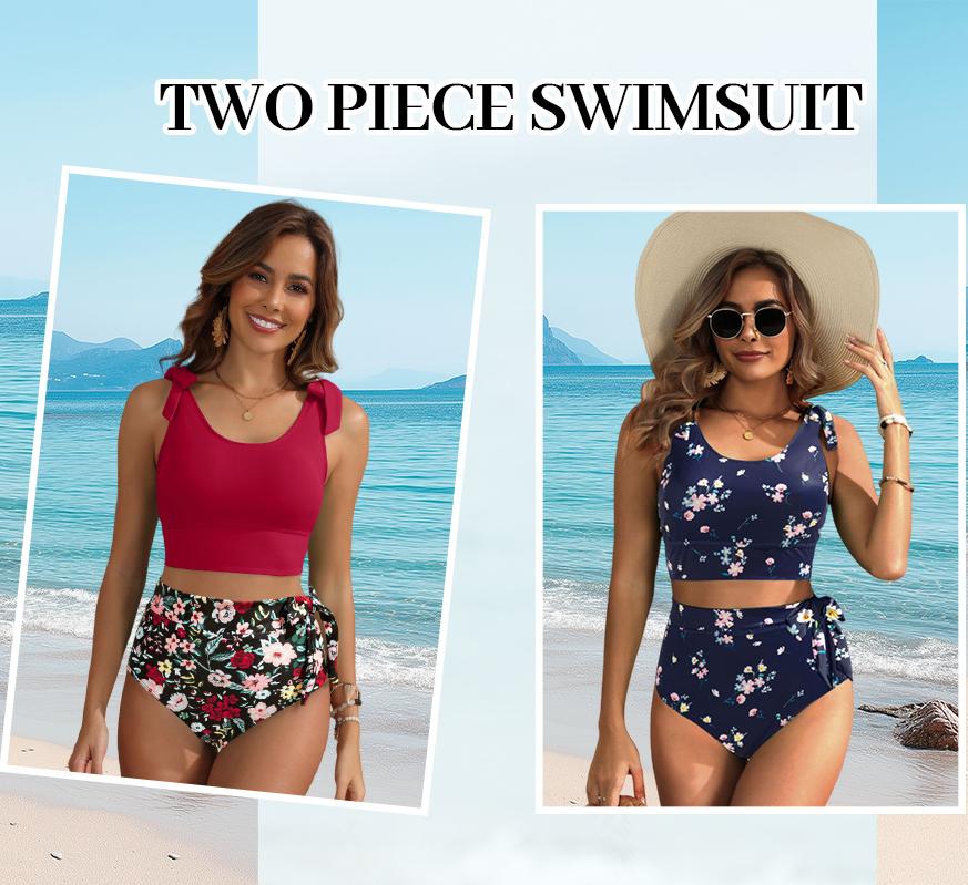 Yonique Two Piece Tummy Control Swimsuits - Women U-back High Waisted Bikini Modest Bathing Suit Two Piece 2026