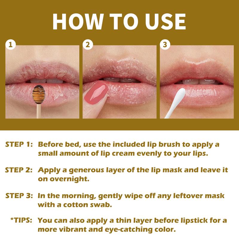 [Jungshea New Arrival] 2 Pcs Honey Pot Lip Mask, Honey Jar Design Comfort Moisturizing Lip Mask, Honey Lip Mask, Sleep Overnight Lip Mask for Lip Care, Hydrating Lip Mask, Lip Care Skincare Gifts