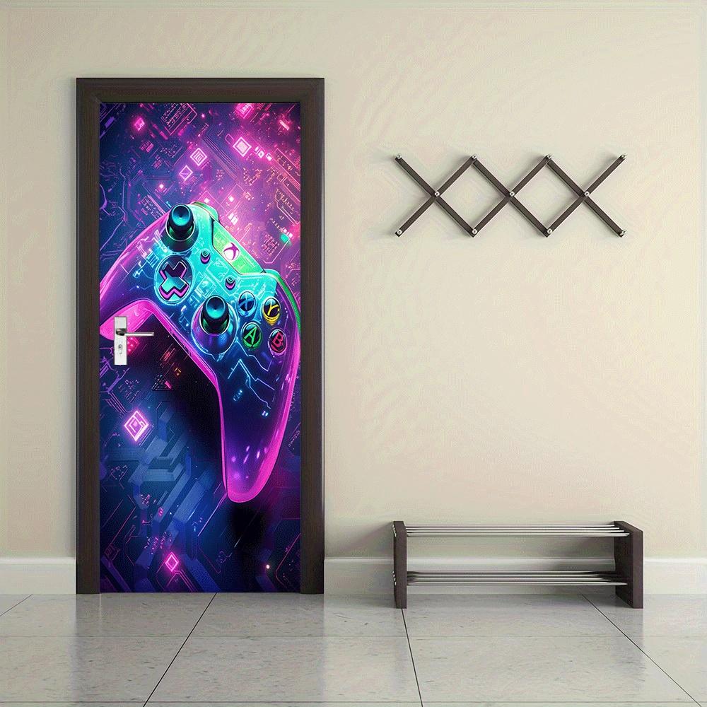 2pcs Neon Colorful Game Controller Wall Sticker, Esports Theme Bedroom ...
