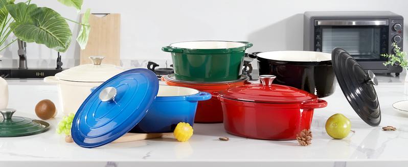 Kerilyn 4.5 QT Enameled Oval Dutch Oven Pot with Lid and Dual Handles, Cast Iron Dutch Oven for Cooking, Bread Baking, Non-stick Enamel Coated Cookware Kerilyn 4.5 QT Enameled Oval Dutch Oven Pot with Lid and Dual Handles, Cast Iron Dutch Oven for Cooking, Bread Baking, Non-stick Enamel Coated Cookware