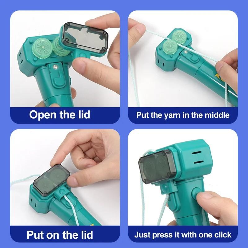 Glowing Gear Electric Rope Launcher, USB Rechargeable High-Speed Motor Magic Floating Rope, Stress Relief Toy, Stress Relief Tools for Kids and Adults, Birthday Gift for Ages 3+