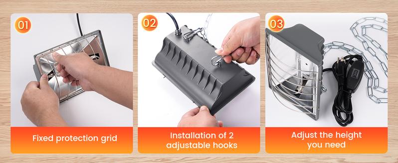 300W Chicken Coop Heater for 30 Chicks Or Ducks, 9.84ft Cord Brooder Heating Plate & Heat Lamp Chicken Coop House with Adjustable Temp & Hanging Height for Livestock Pet Supplies Outdoor