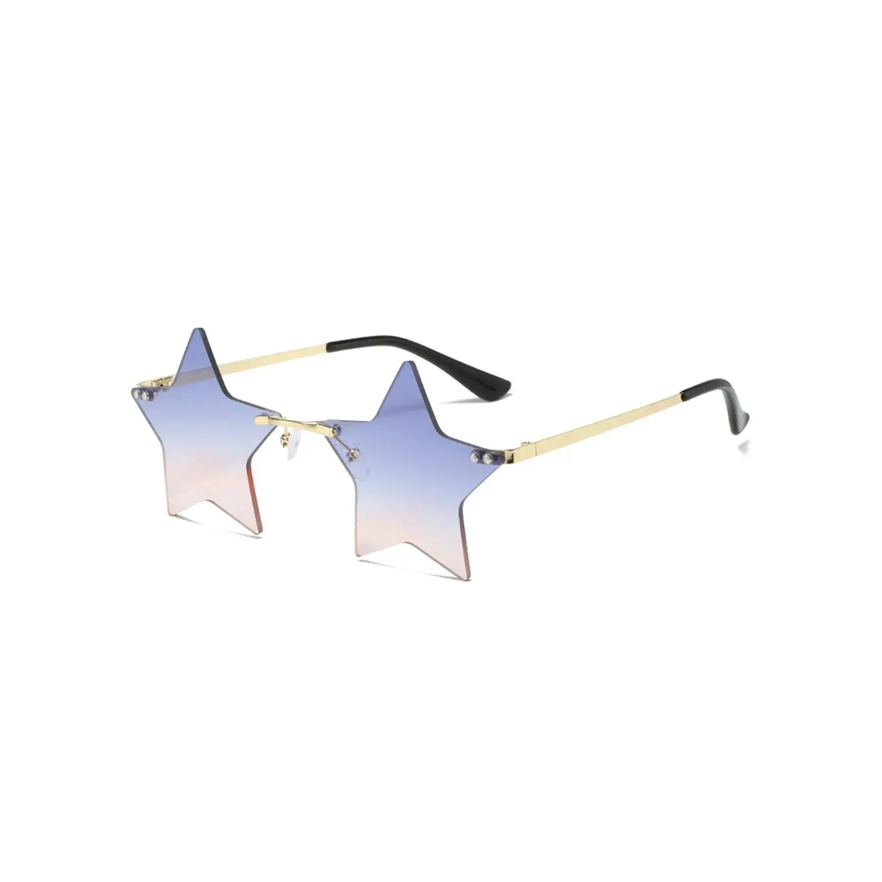 Star‑Design Rimless Sunglasses, Trendy Tinted‑Lens Fashion Shades, Stylish Eyewear Accessories for Men Women Everyday Outdoor Activities