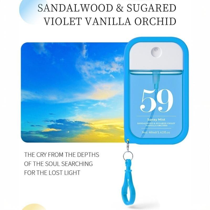 Portable Digital Fragrance Spray 48 ml, Pocket Perfume with Hook in 5 Scents, Long-Lasting Fine Atomization, Portable Daily Fragrance, Floral Spray Perfume, Portable Size, Fine Mist Spray, Variety of Scents