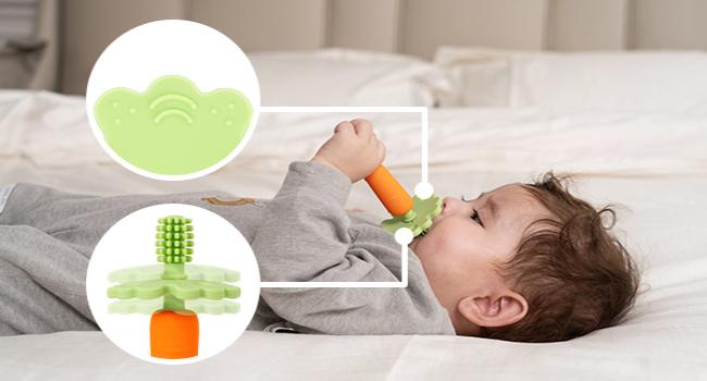 Papablic Baby Carrot Teether Toothbrush 6-12 Months, 360° Silicone Teether Toy with Suction Base, Newborn Sensory Teething, Reduce Drool & Teething Pain, FDA-Compliant & Dentist Approved, Toddler Christmas Gifts Papablic Baby Carrot Teether Toothbrush 6-12 Months, 360° Silicone Teether Toy with Suction Base, Newborn Sensory Teething, Reduce Drool & Teething Pain, FDA-Compliant & Dentist Approved, Toddler Christmas Gifts