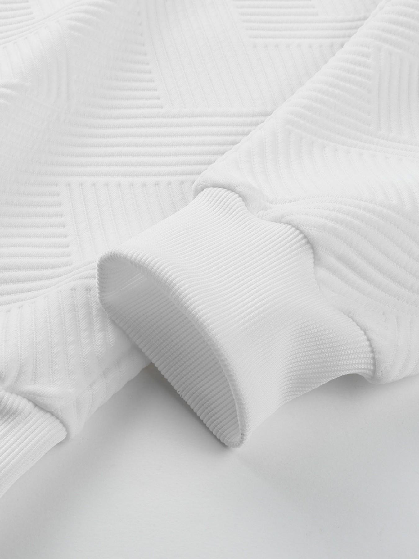 Men's Geometric Textured Hoodie Sweatshirt, Contrast Leather Patch, Loose-Fit Pullover for Fall Winter, Casual Business Top